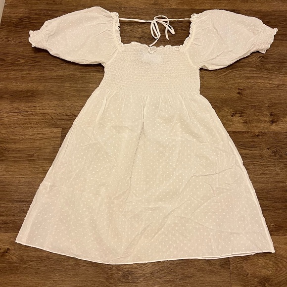 Hill House Athena Nap Dress in White Swiss Dot - Size Small - Picture 8 of 8